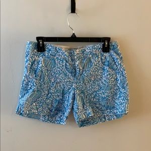 Lilly Pulitzer Blue Sea Shell Shorts